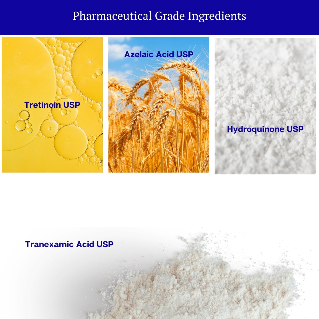 Tretinoin 0.025% Azelaic Acid Kojic Acid Tranexamic Acid Cream